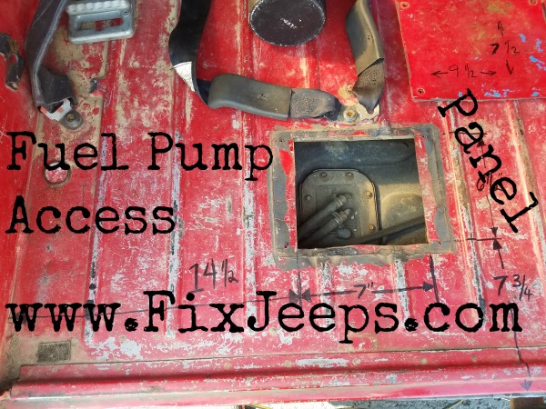 Jeep Wrangler YJ Fuel Pump access plate
