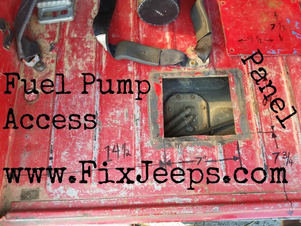 Jeep Wrangler YJ Fuel Pump access Jeep Wrangler YJ Fuel Pump access