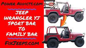 Jeep Wrangler YJ Sport roll bar to Family Roll bar.